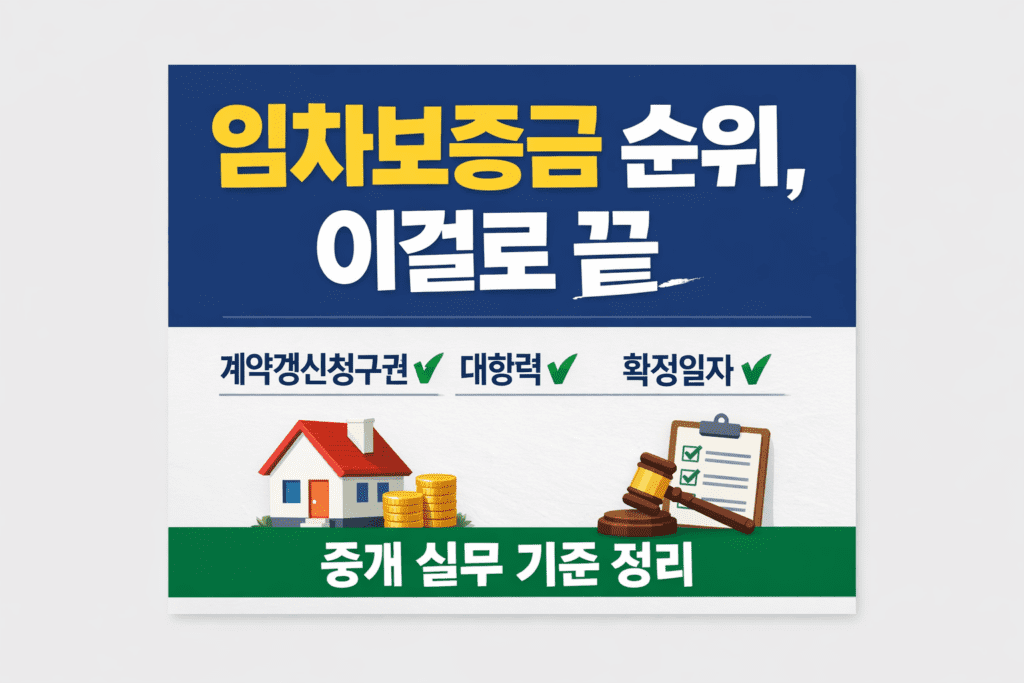 계약갱신청구권을 사용한 연장계약시 대항력, 확정일자관계 그리고 보증금 증액시
임차보증금 우선순위